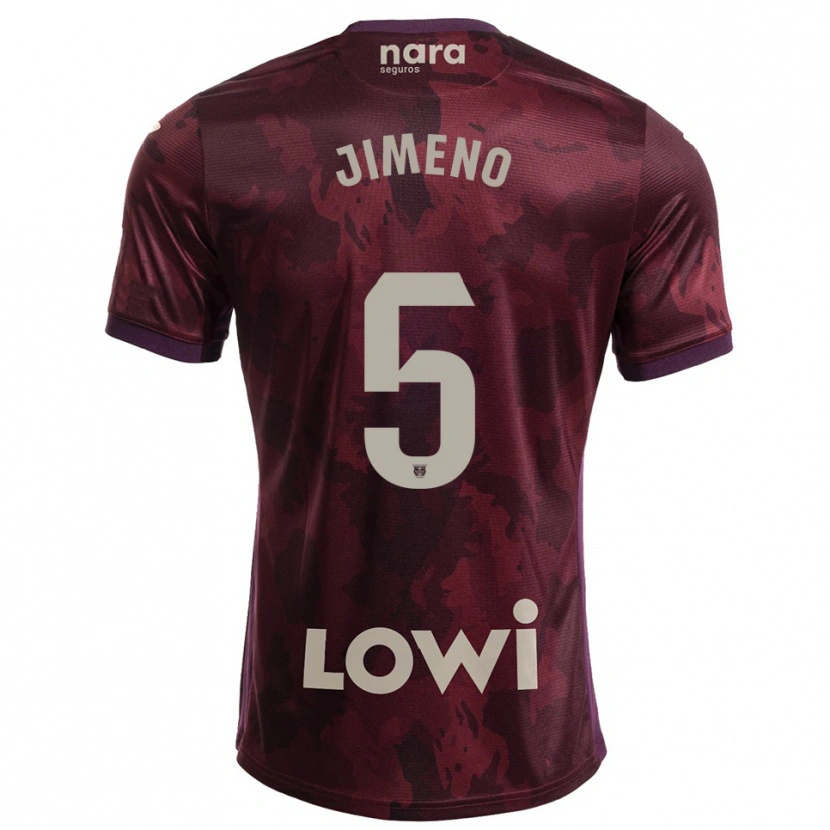 DanxenメンズLuis Jimeno#5バーガンディ白アウェイシャツ2025/26ジャージーユニフォーム
