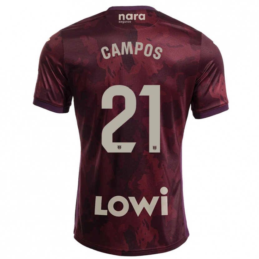 DanxenメンズAndrés Campos#21バーガンディ白アウェイシャツ2025/26ジャージーユニフォーム