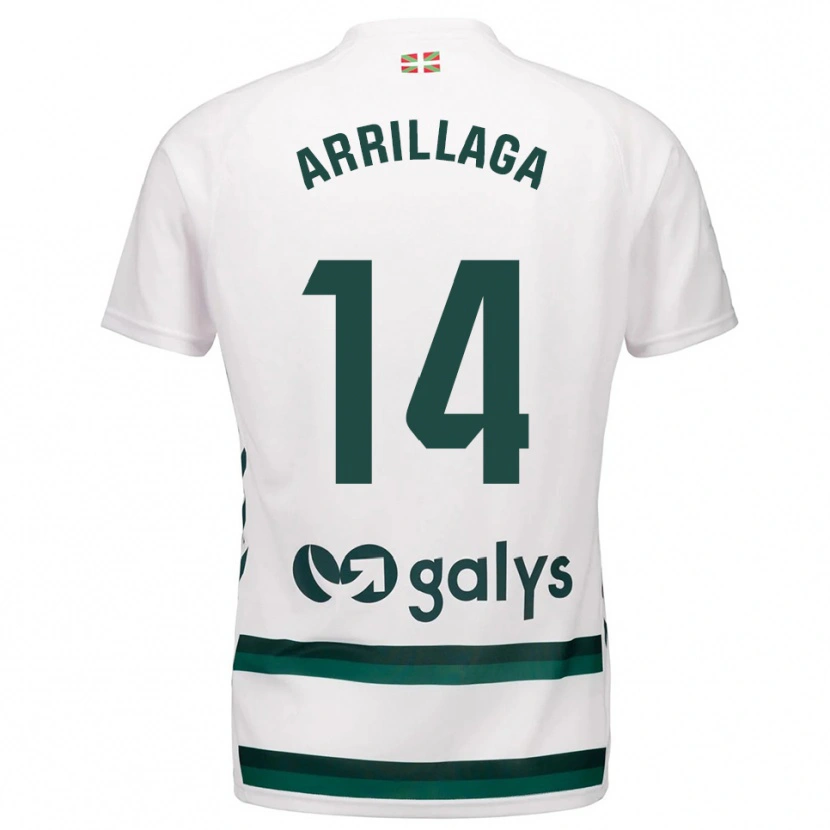 DanxenメンズHodei Arrillaga#14白緑アウェイシャツ2025/26ジャージーユニフォーム
