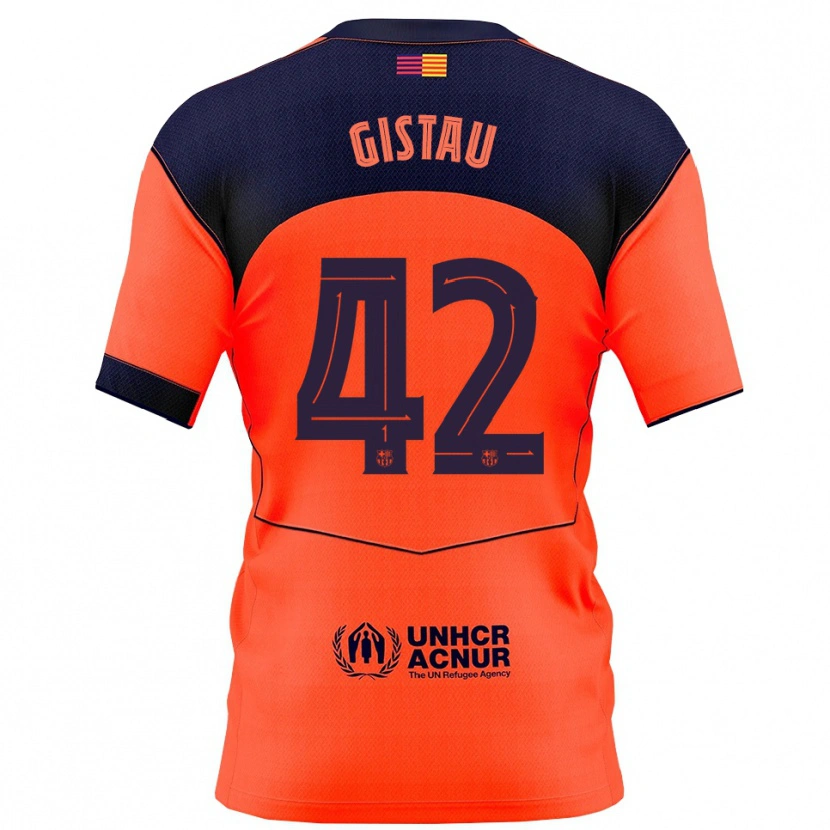 DanxenメンズÒscar Gistau#42オレンジ紺サードユニフォームシャツ2025/26ジャージーユニフォーム