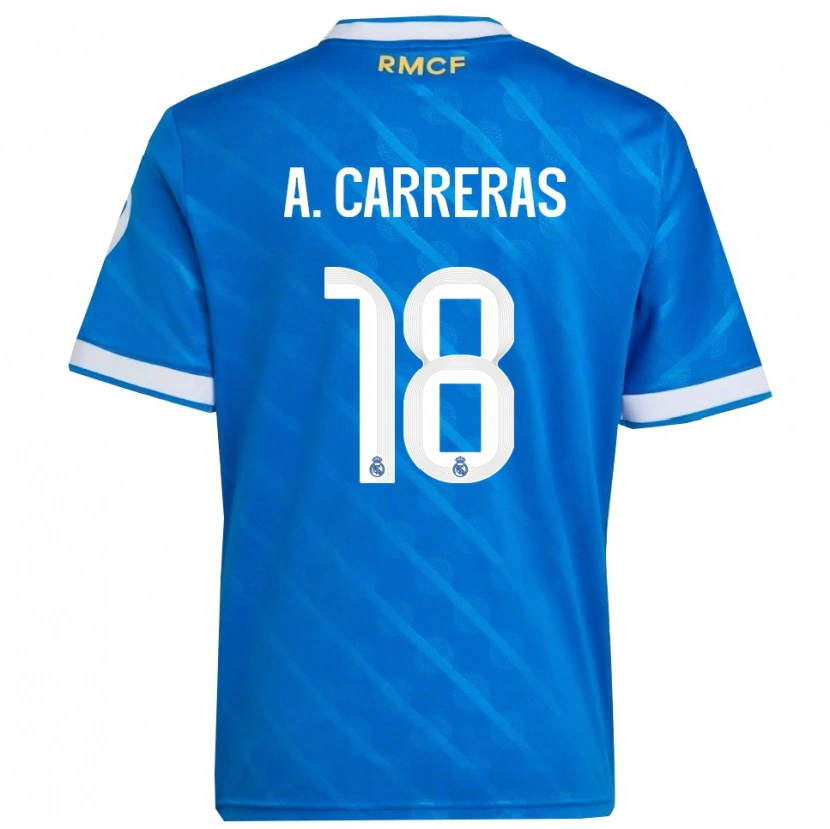 Danxenメンズアルバロ・フェルナンデス・カレーラス#18青白サードユニフォームシャツ2025/26ジャージーユニフォーム