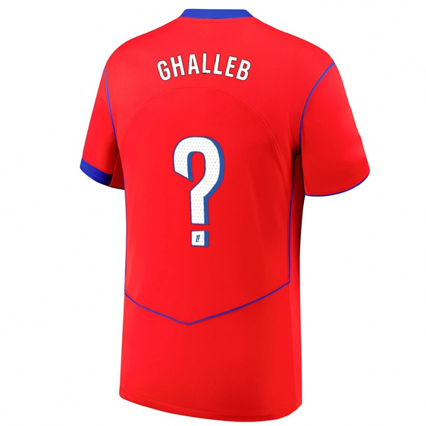 DanxenメンズEdem Ghalleb#0赤青白サードユニフォームシャツ2025/26ジャージーユニフォーム