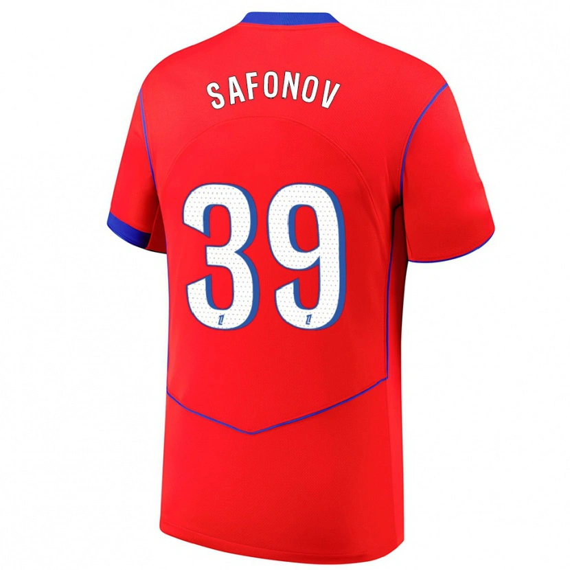 Danxenメンズマトヴェイ・サフォノフ#39赤青白サードユニフォームシャツ2025/26ジャージーユニフォーム