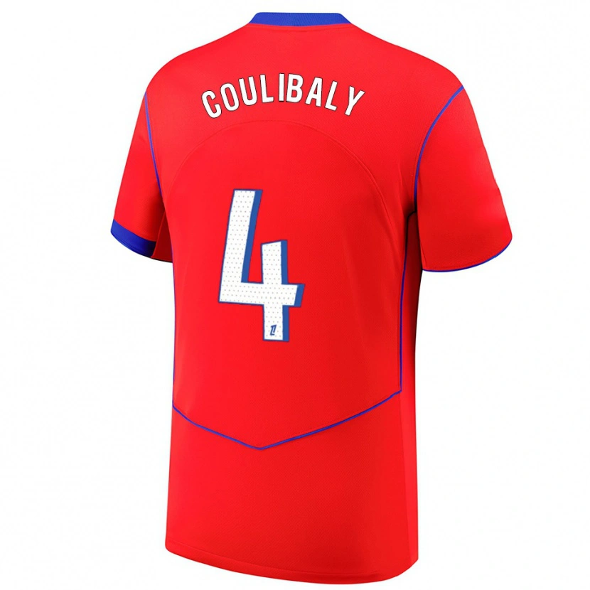 DanxenメンズSamba Coulibaly#4赤青白サードユニフォームシャツ2025/26ジャージーユニフォーム