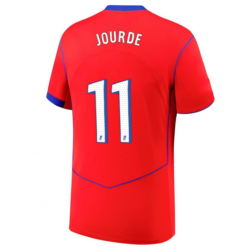 DanxenメンズFlorianne Jourde#11赤青白サードユニフォームシャツ2025/26ジャージーユニフォーム
