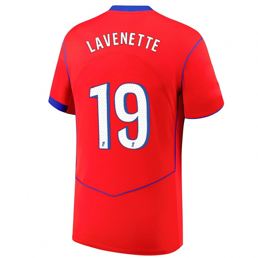 DanxenメンズMathias Lavenette#19赤青白サードユニフォームシャツ2025/26ジャージーユニフォーム
