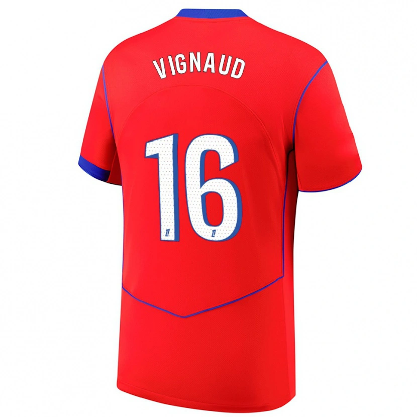 DanxenメンズArthur Vignaud#16赤青白サードユニフォームシャツ2025/26ジャージーユニフォーム