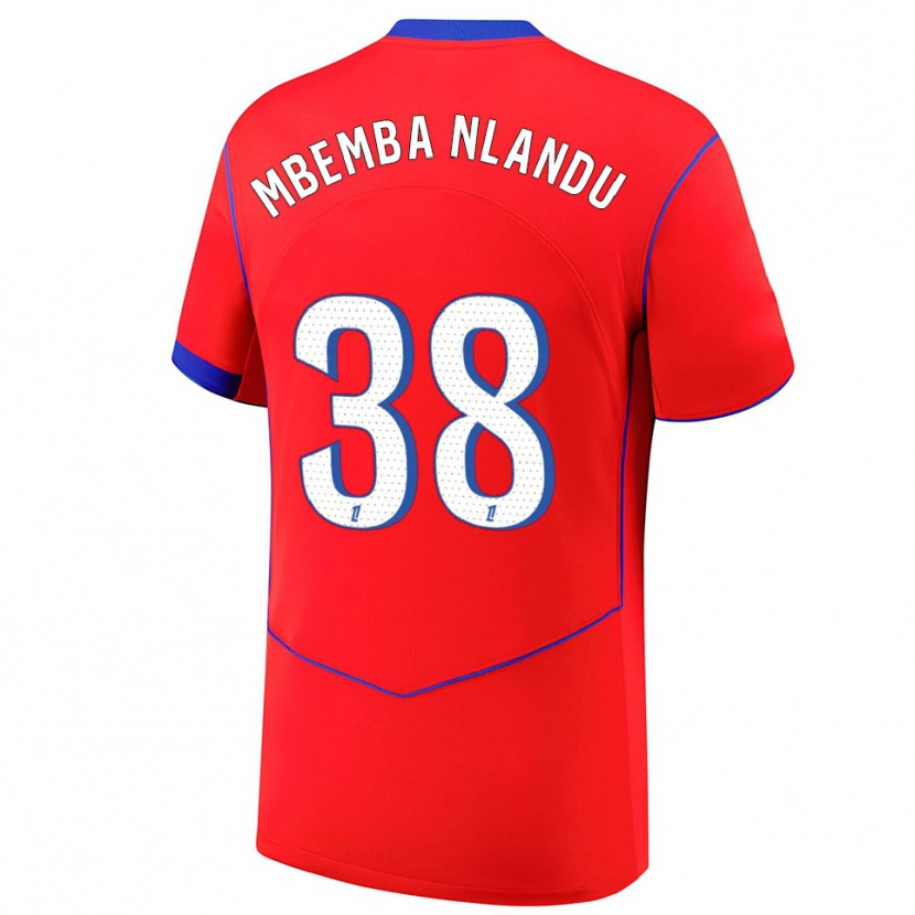 DanxenメンズEmmanuel Mbemba#38赤青白サードユニフォームシャツ2025/26ジャージーユニフォーム