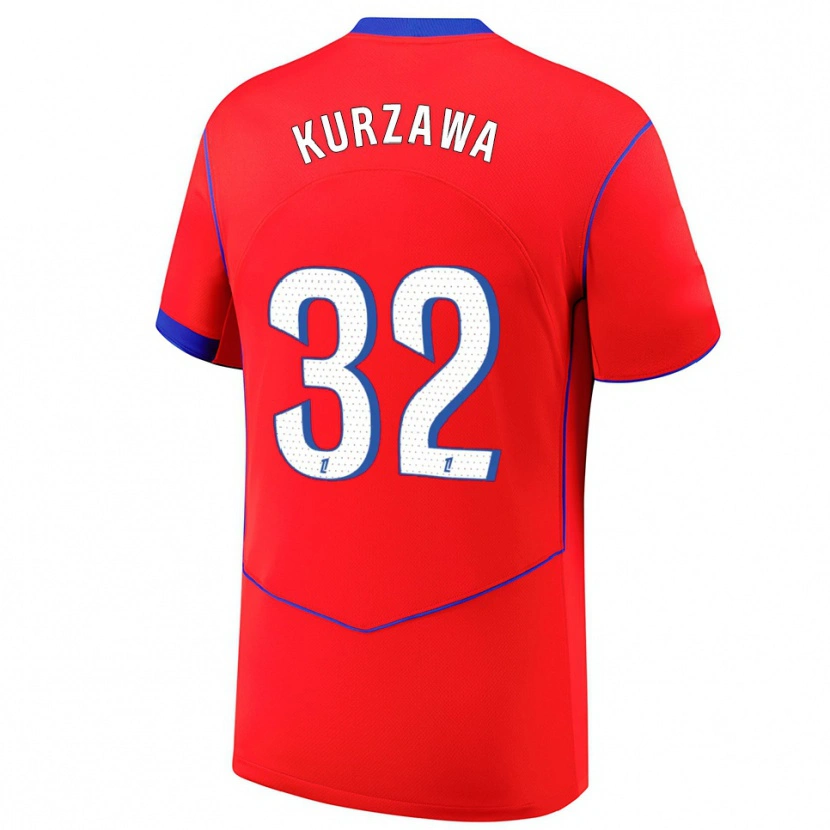 Danxenメンズライヴィン・クルザワ#32赤青白サードユニフォームシャツ2025/26ジャージーユニフォーム