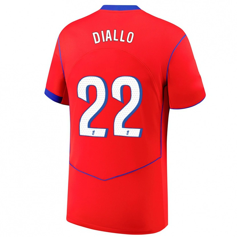Danxenメンズアブドゥ・ディアロ#22赤青白サードユニフォームシャツ2025/26ジャージーユニフォーム