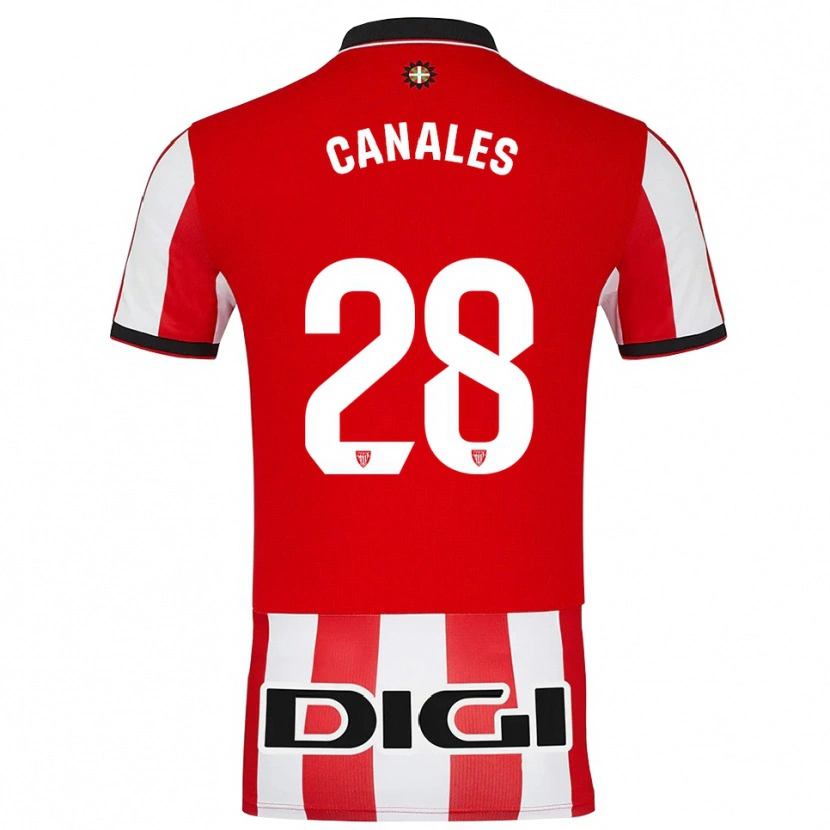 DanxenレディースPeio Canales#28赤白ホームシャツ2025/26ジャージーユニフォーム