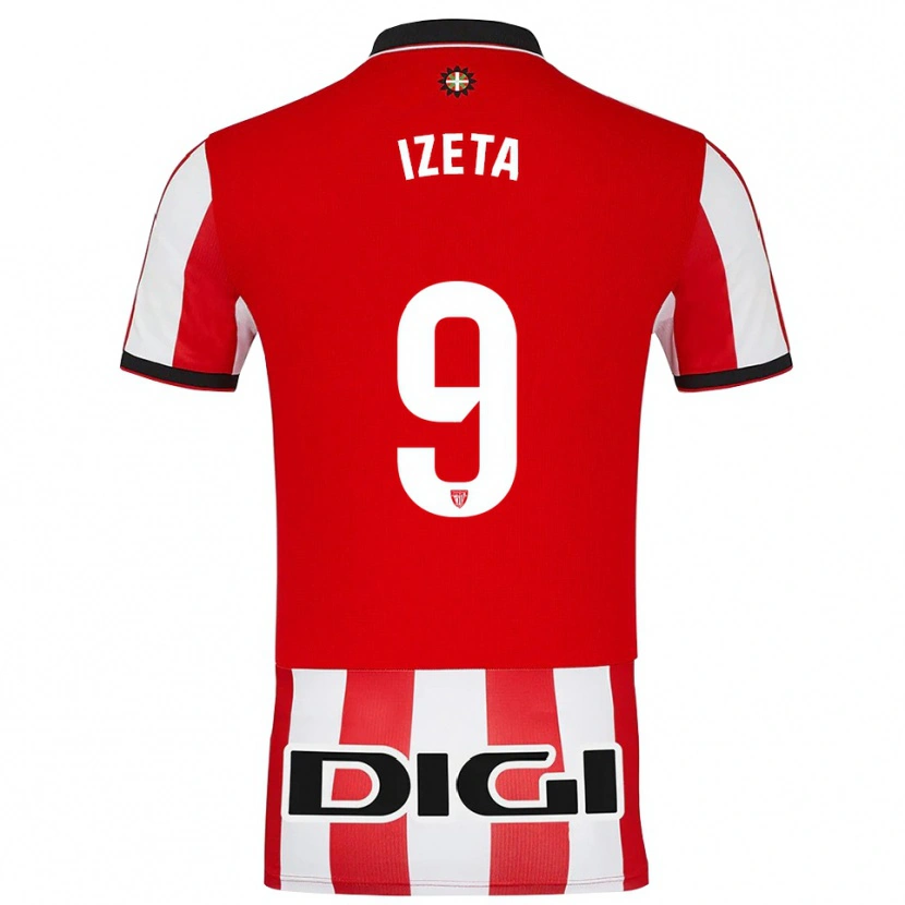 DanxenレディースUrko Izeta#9赤白ホームシャツ2025/26ジャージーユニフォーム