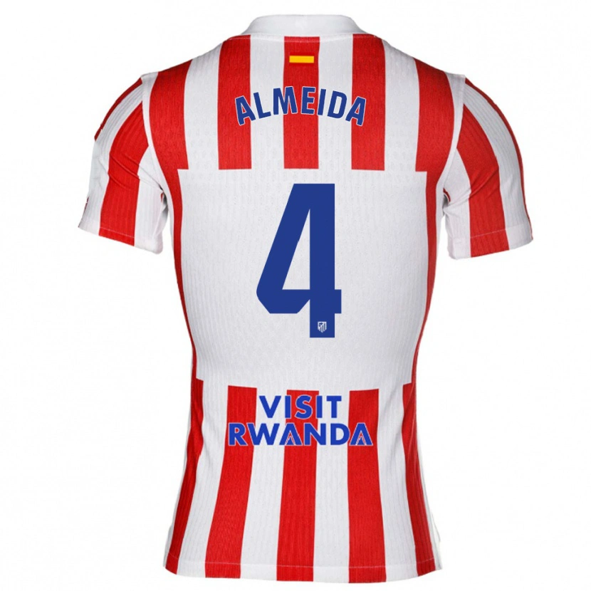 DanxenレディースAdrián Almeida#4赤白ホームシャツ2025/26ジャージーユニフォーム