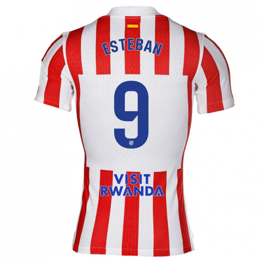 DanxenレディースSergio Esteban#9赤白ホームシャツ2025/26ジャージーユニフォーム