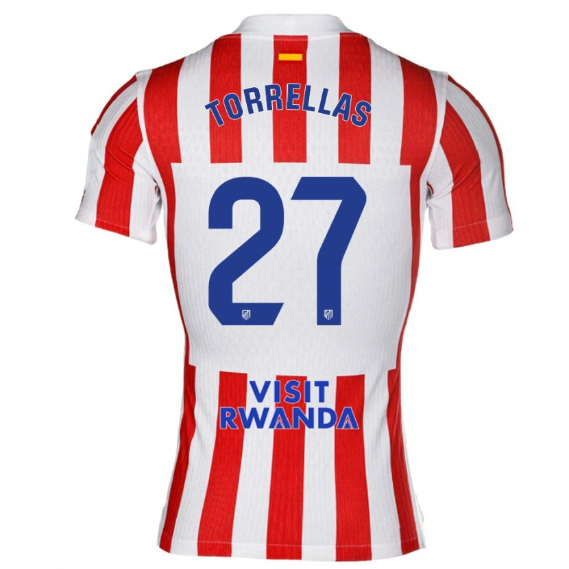 DanxenレディースÓscar Torrellas#27赤白ホームシャツ2025/26ジャージーユニフォーム