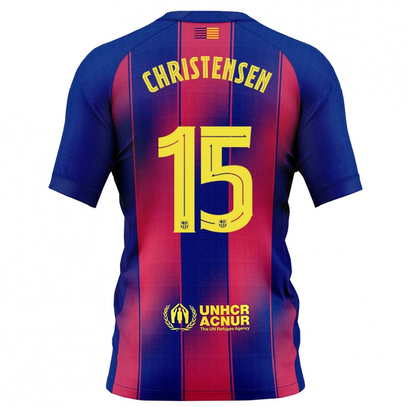 Danxenレディースアンドレアス・クリステンセン#15青赤ホームシャツ2025/26ジャージーユニフォーム