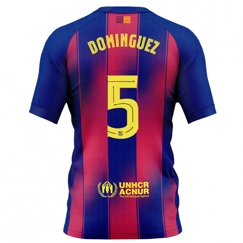 Danxenレディースセルジ・ドミンゲス#5青赤ホームシャツ2025/26ジャージーユニフォーム