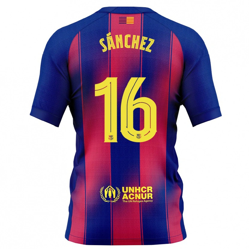 Danxenレディースエドゥ・サンチェス#16青赤ホームシャツ2025/26ジャージーユニフォーム