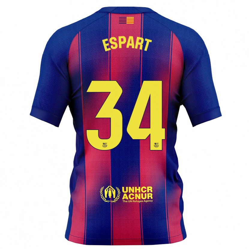 DanxenレディースXavi Espart#34青赤ホームシャツ2025/26ジャージーユニフォーム