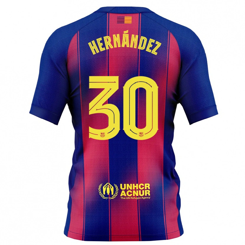 Danxenレディースフアン・エルナンデス#30青赤ホームシャツ2025/26ジャージーユニフォーム