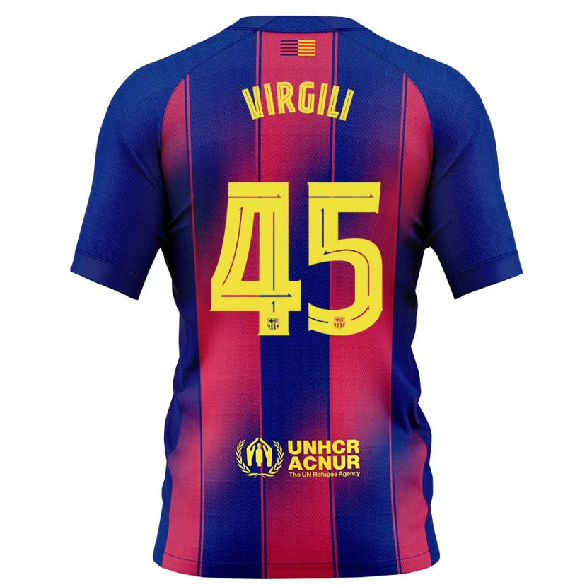 Danxenレディースジャン・ビルジリ#45青赤ホームシャツ2025/26ジャージーユニフォーム