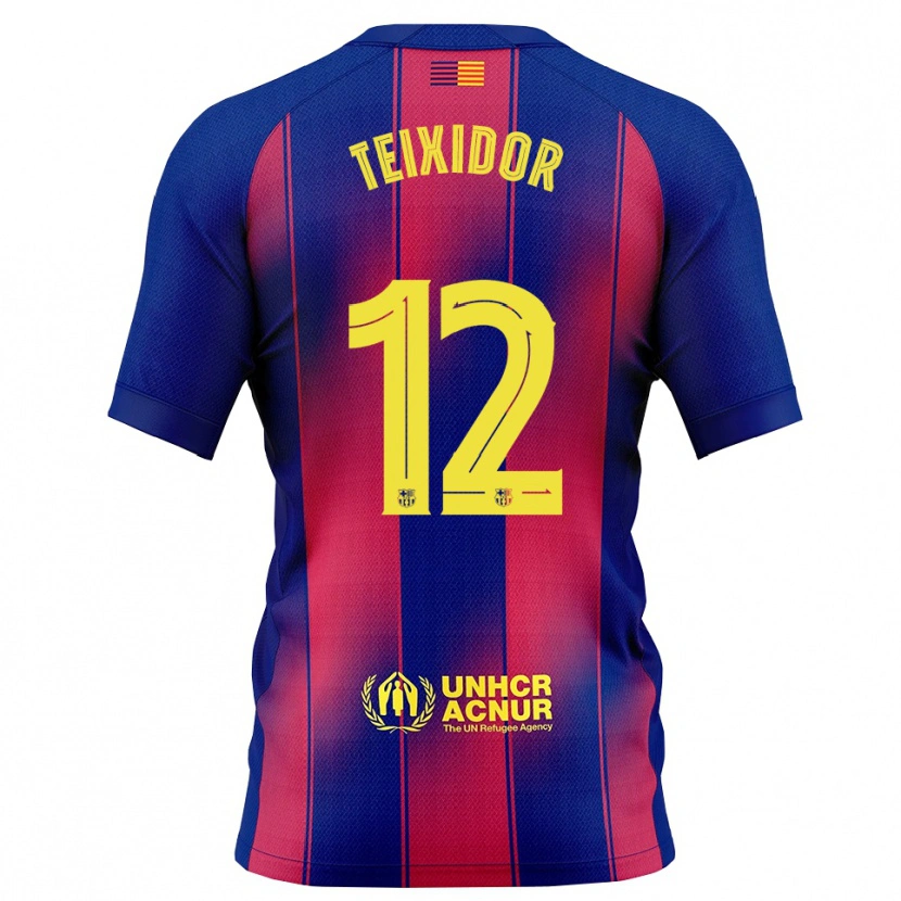 DanxenレディースNil Teixidor#12青赤ホームシャツ2025/26ジャージーユニフォーム