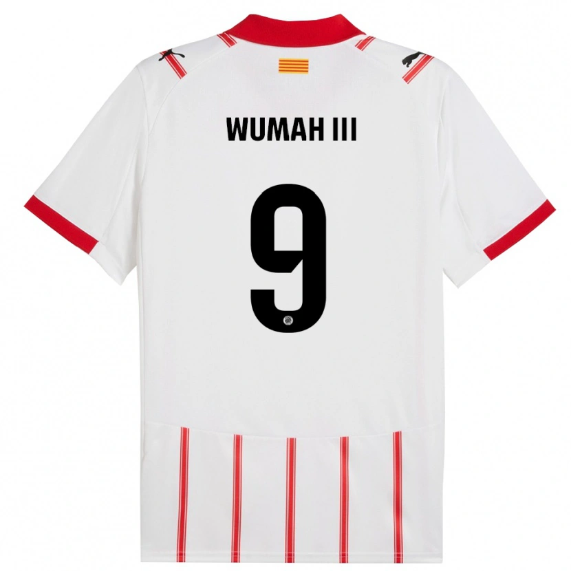 DanxenレディースEdward Wumah Iii#9白赤ホームシャツ2025/26ジャージーユニフォーム