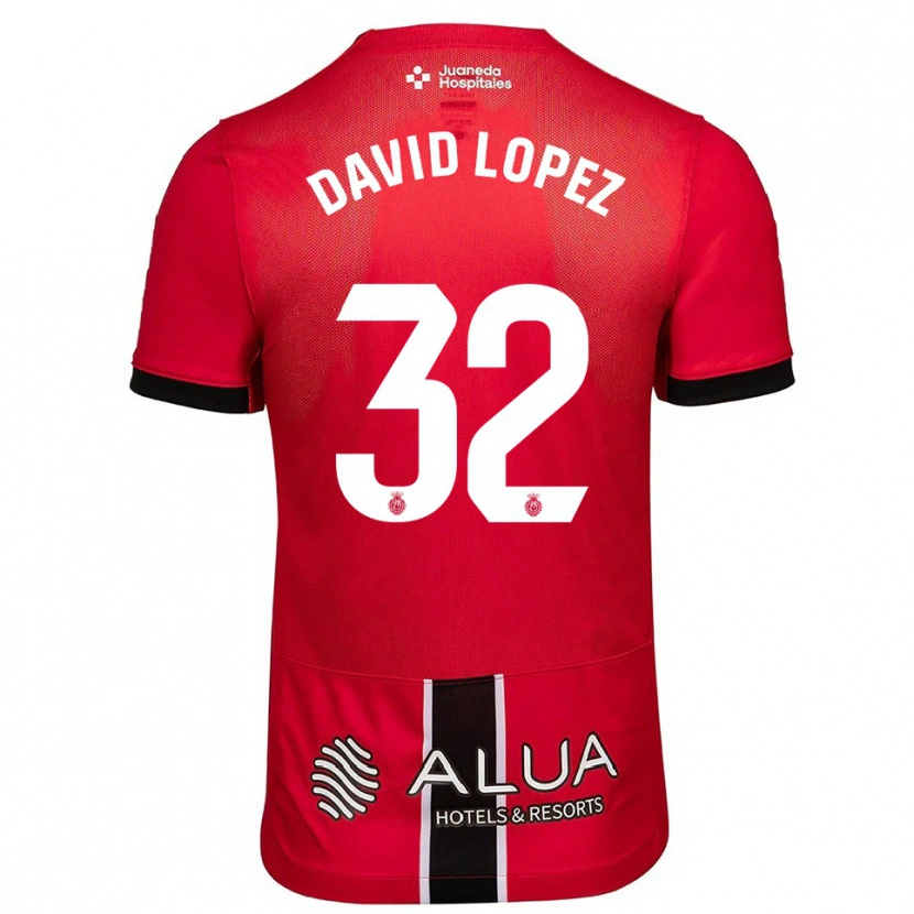 Danxenレディースダビド・ロペス#32赤黒ホームシャツ2025/26ジャージーユニフォーム