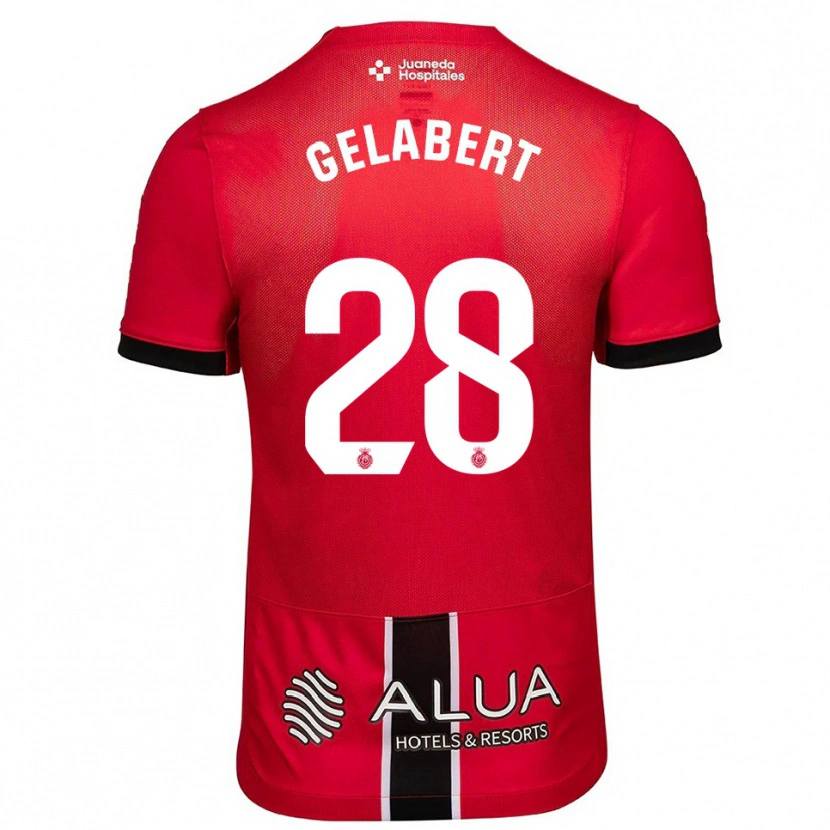 DanxenレディースMiquel Gelabert#28赤黒ホームシャツ2025/26ジャージーユニフォーム