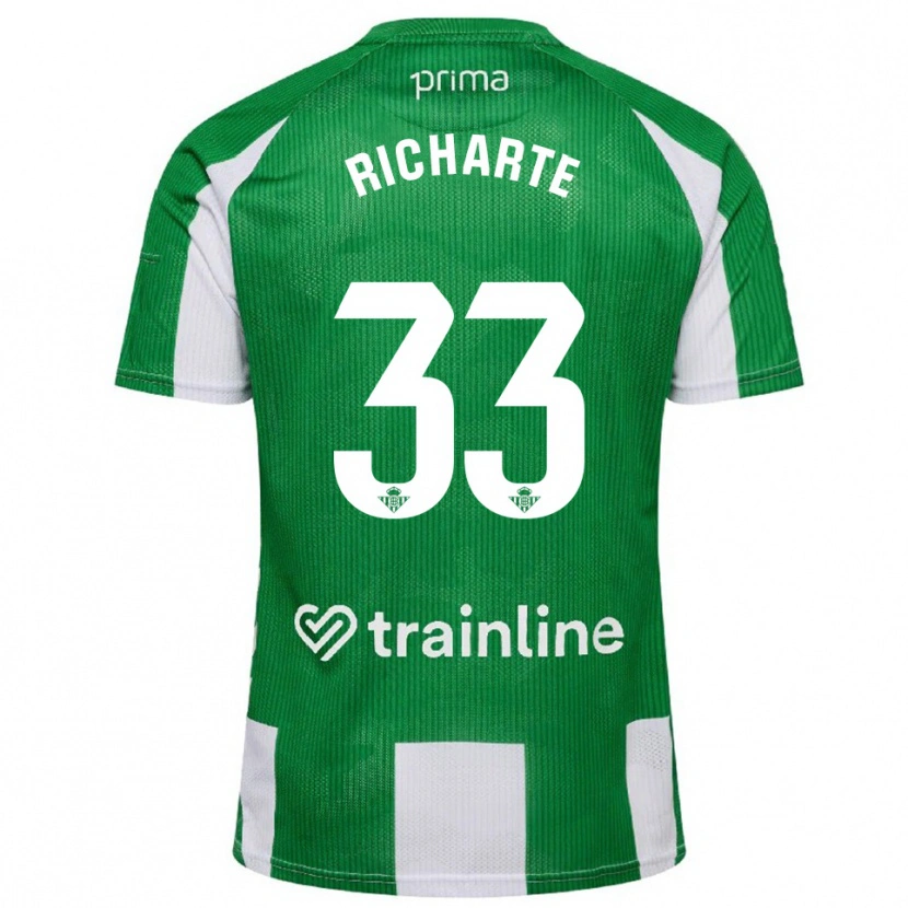 DanxenレディースRubén Richarte#33緑白ホームシャツ2025/26ジャージーユニフォーム