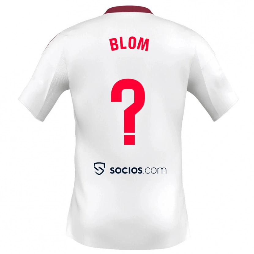 DanxenレディースJassina Blom#0白赤ホームシャツ2025/26ジャージーユニフォーム