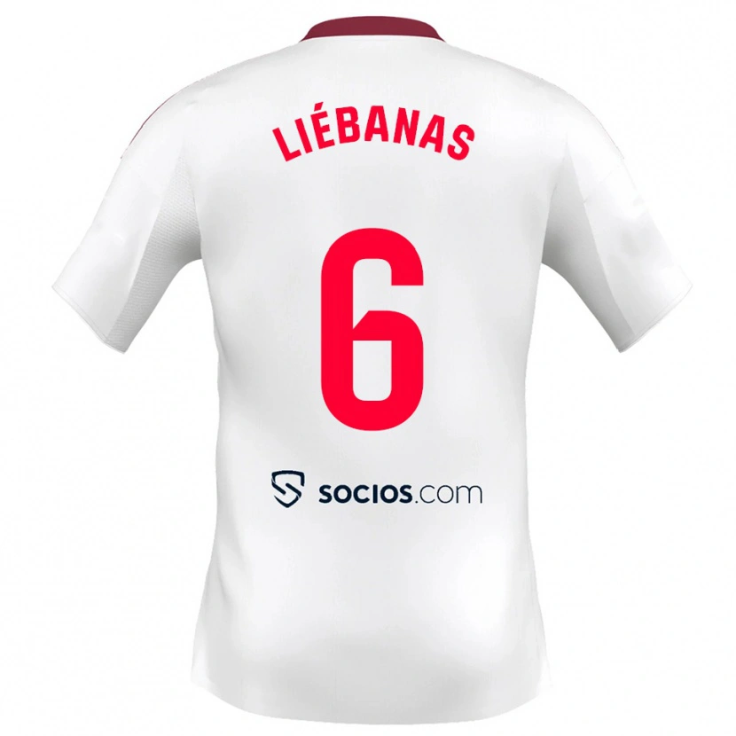 DanxenレディースJosé Manuel Liébanas#6白赤ホームシャツ2025/26ジャージーユニフォーム