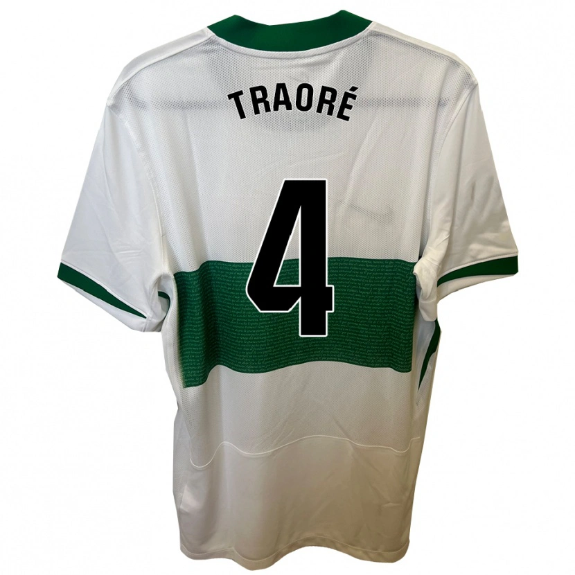 DanxenレディースBakary Traoré#4白緑ホームシャツ2025/26ジャージーユニフォーム