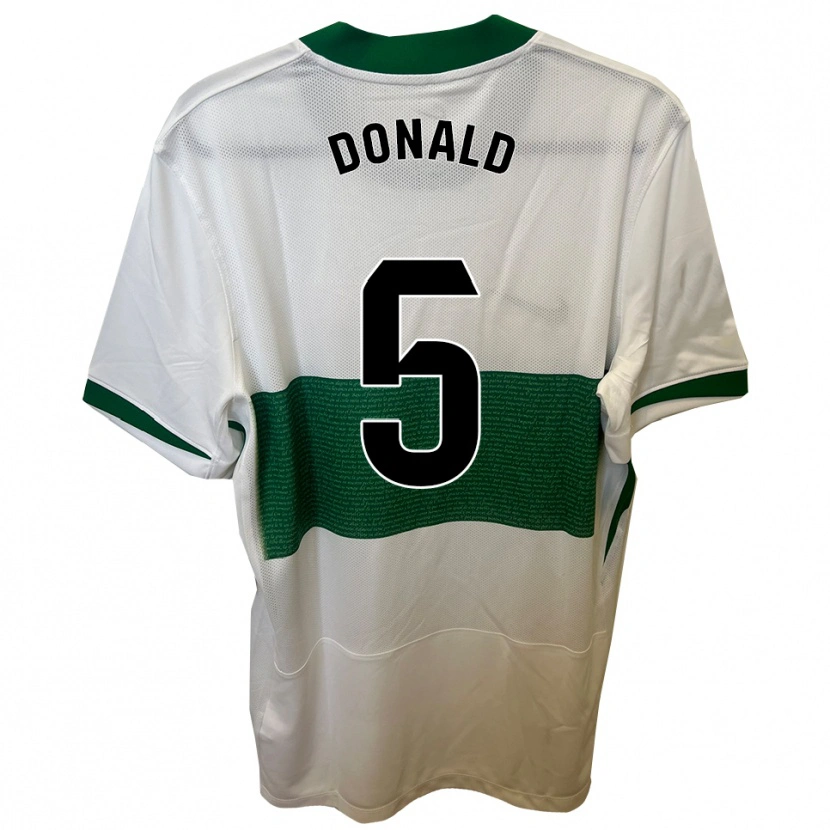 DanxenレディースJohn Donald#5白緑ホームシャツ2025/26ジャージーユニフォーム