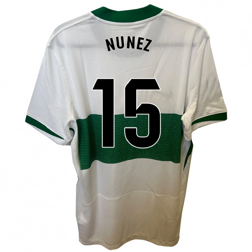DanxenレディースÁlvaro Núñez#15白緑ホームシャツ2025/26ジャージーユニフォーム