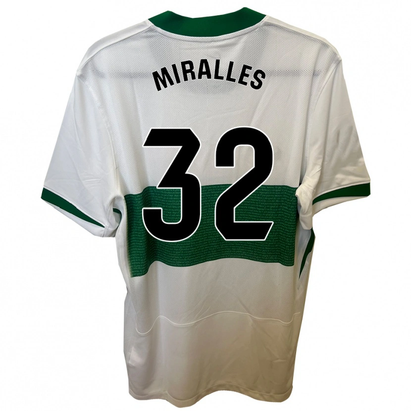 DanxenレディースÁlvaro Miralles#32白緑ホームシャツ2025/26ジャージーユニフォーム