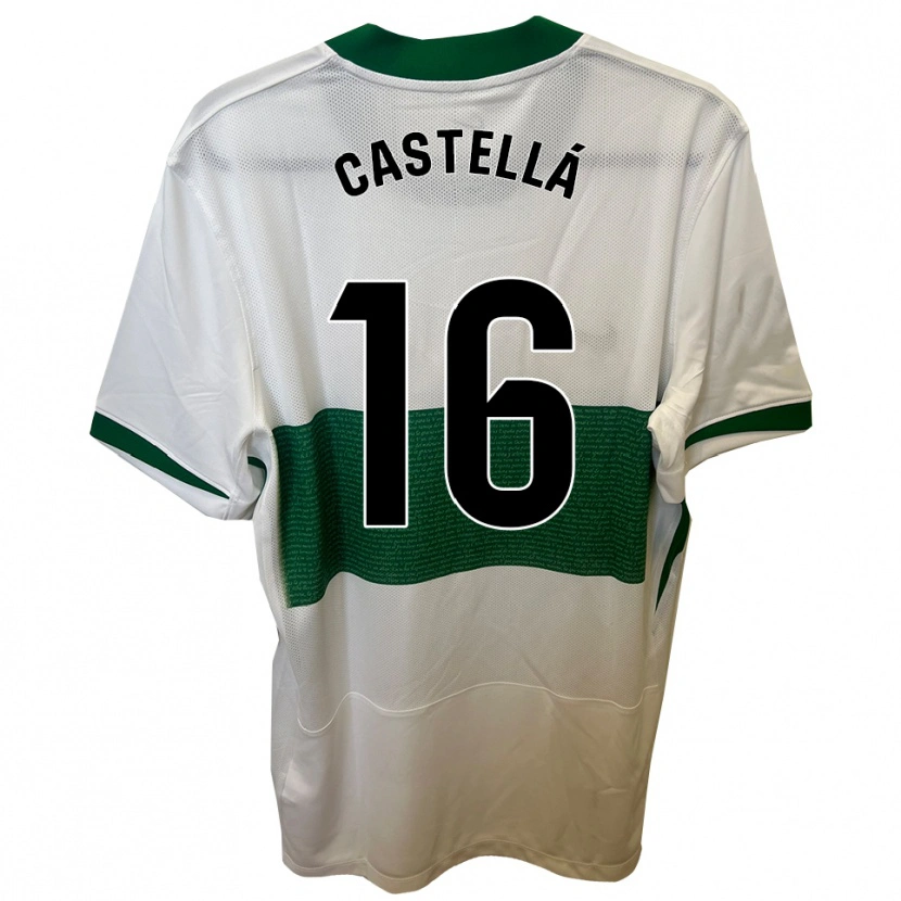 DanxenレディースDidac Castellá#16白緑ホームシャツ2025/26ジャージーユニフォーム