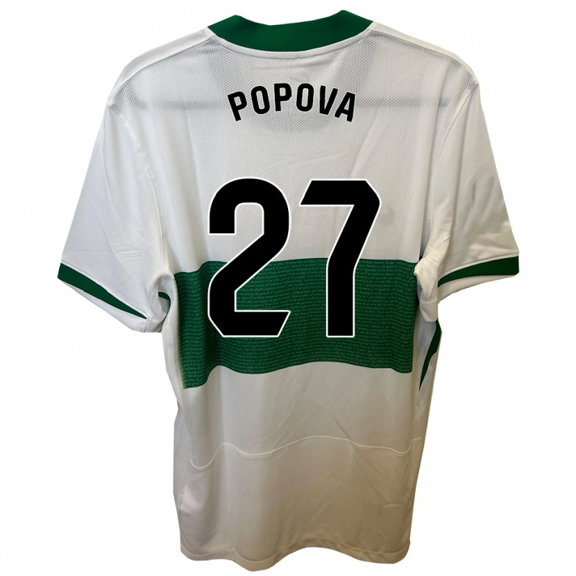 DanxenレディースÁngela Popova Fedorova#27白緑ホームシャツ2025/26ジャージーユニフォーム