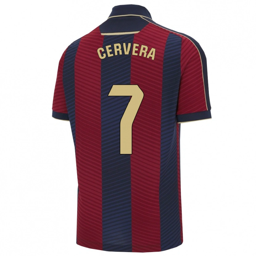 DanxenレディースDani Cervera#7赤紺ホームシャツ2025/26ジャージーユニフォーム