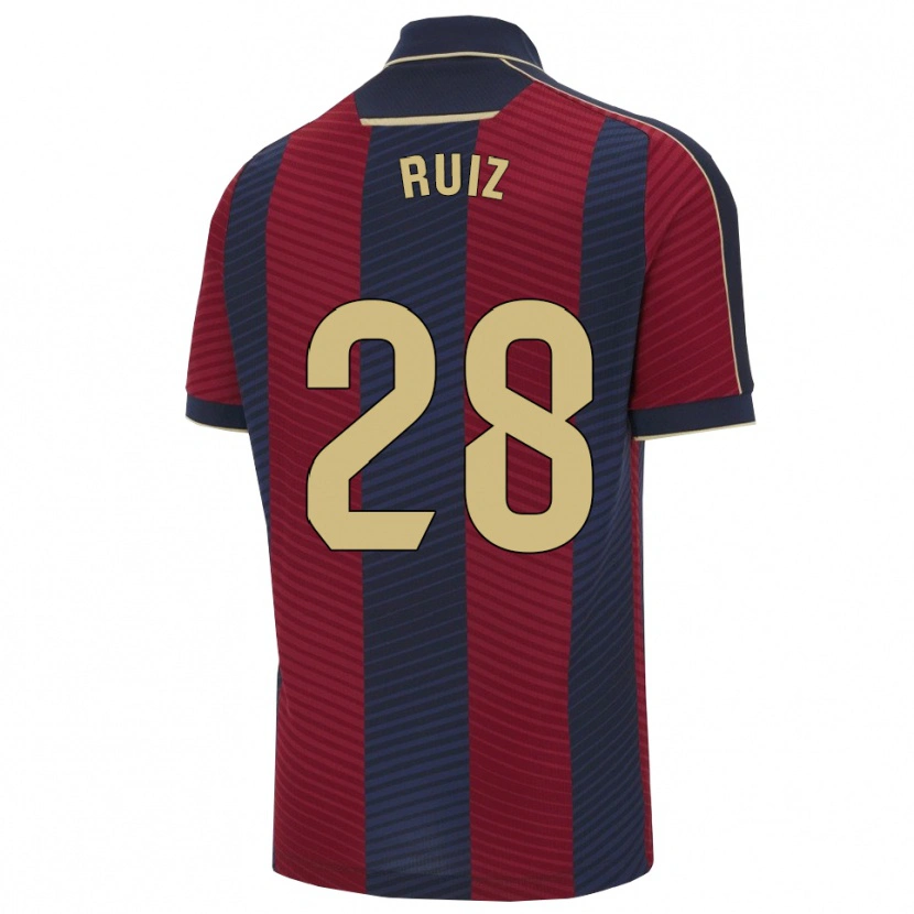 DanxenレディースJoan Ruiz#28赤紺ホームシャツ2025/26ジャージーユニフォーム