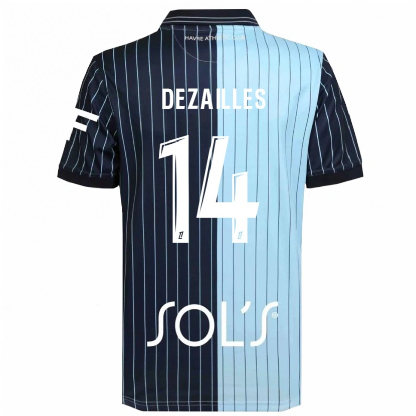 DanxenレディースArsène Dezailles#14紺空色ホームシャツ2025/26ジャージーユニフォーム