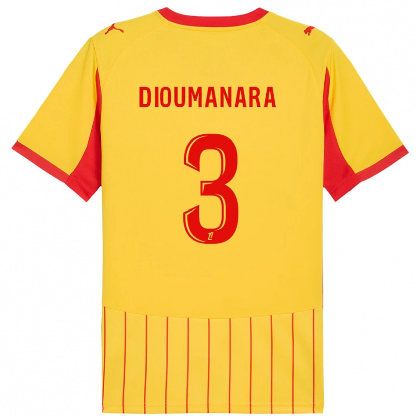 DanxenレディースSidi Dioumanara#3黄赤ホームシャツ2025/26ジャージーユニフォーム
