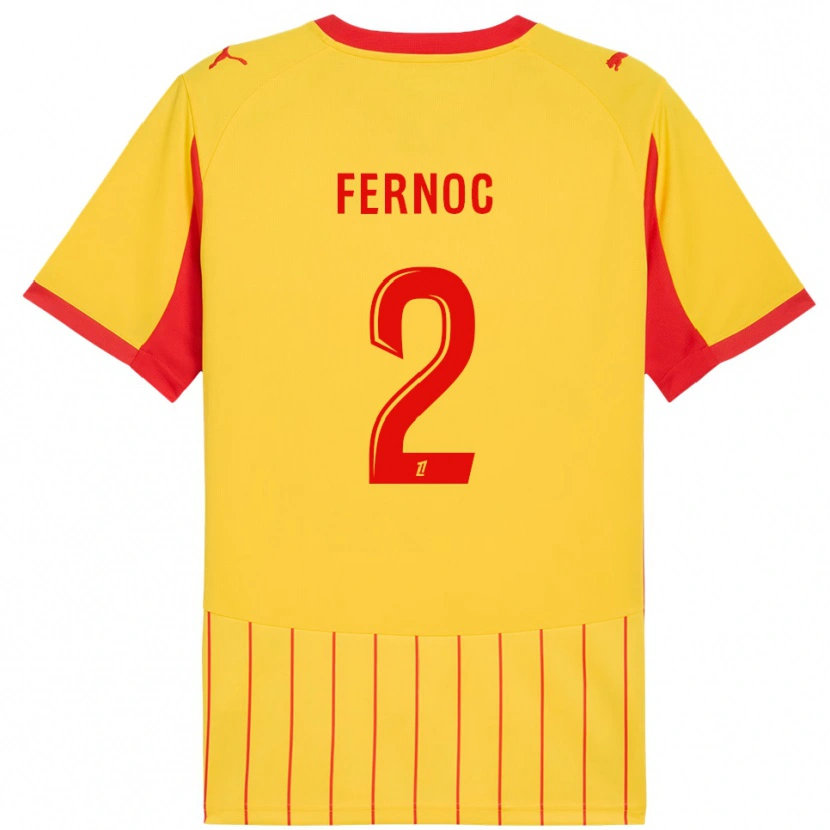 DanxenレディースDjulian Fernoc#2黄赤ホームシャツ2025/26ジャージーユニフォーム