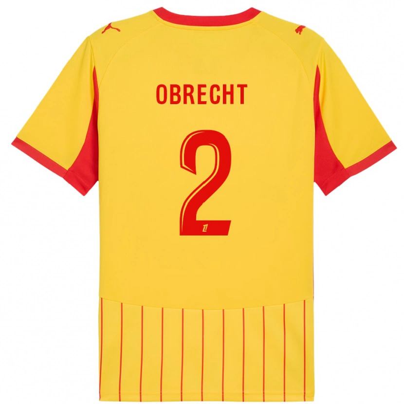 DanxenレディースLaura Obrecht#2黄赤ホームシャツ2025/26ジャージーユニフォーム