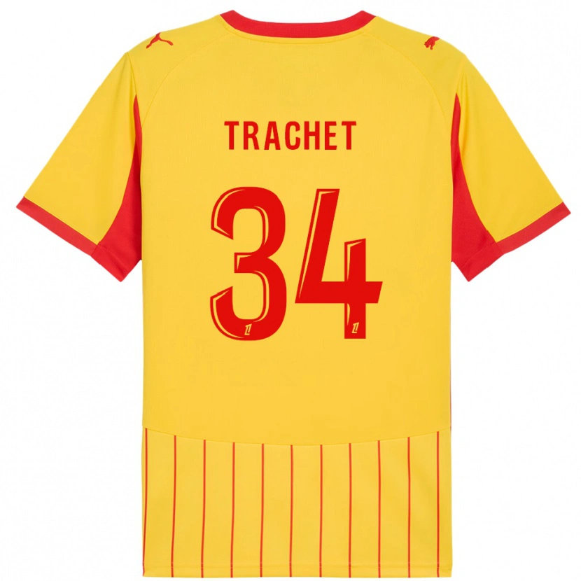 DanxenレディースAmélie Trachet#34黄赤ホームシャツ2025/26ジャージーユニフォーム