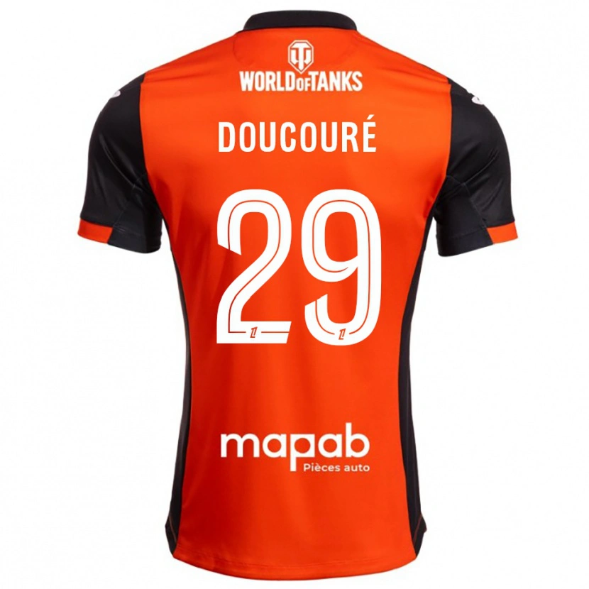 DanxenレディースSiriné Doucouré#29黒オレンジホームシャツ2025/26ジャージーユニフォーム