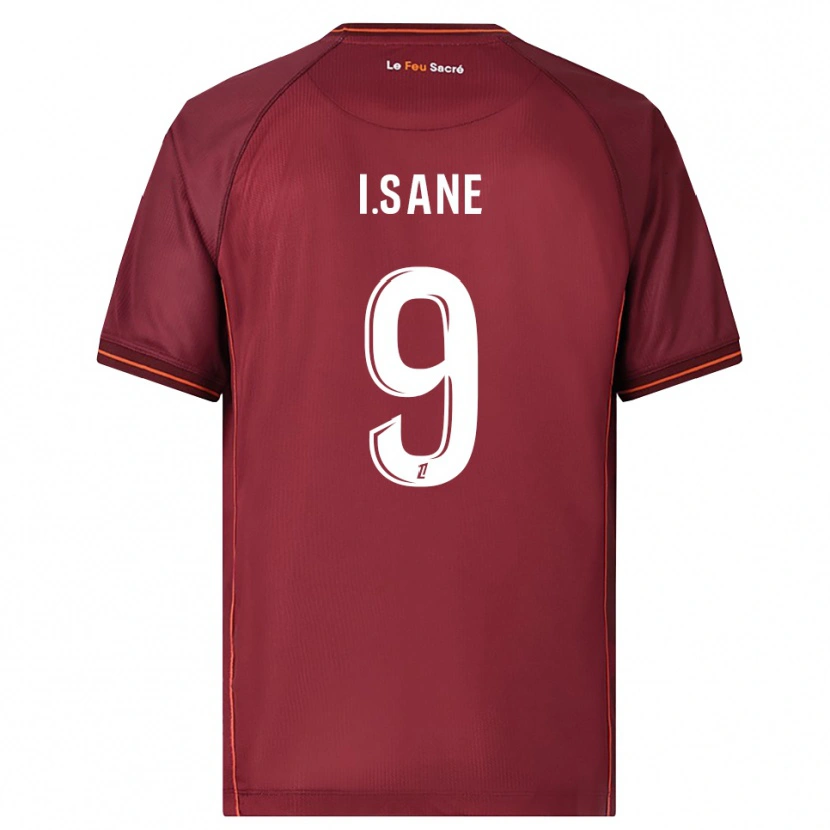DanxenレディースIbou Sané#9バーガンディ白ホームシャツ2025/26ジャージーユニフォーム
