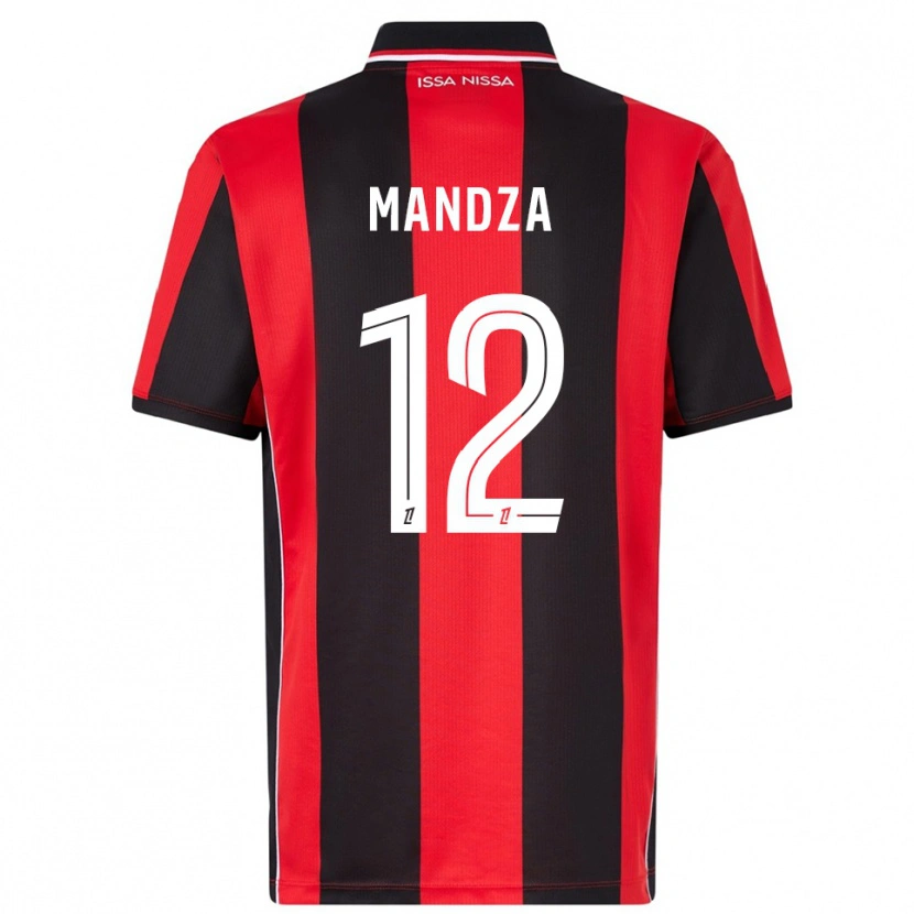 DanxenレディースXavier Mandza#12赤黒ホームシャツ2025/26ジャージーユニフォーム