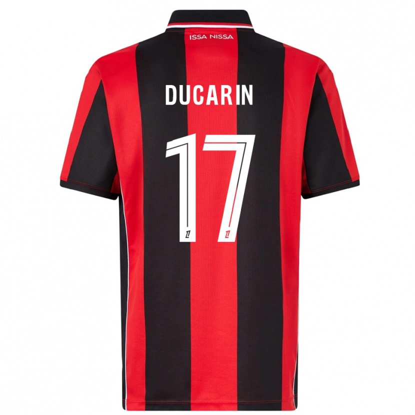 DanxenレディースLéa Ducarin#17赤黒ホームシャツ2025/26ジャージーユニフォーム