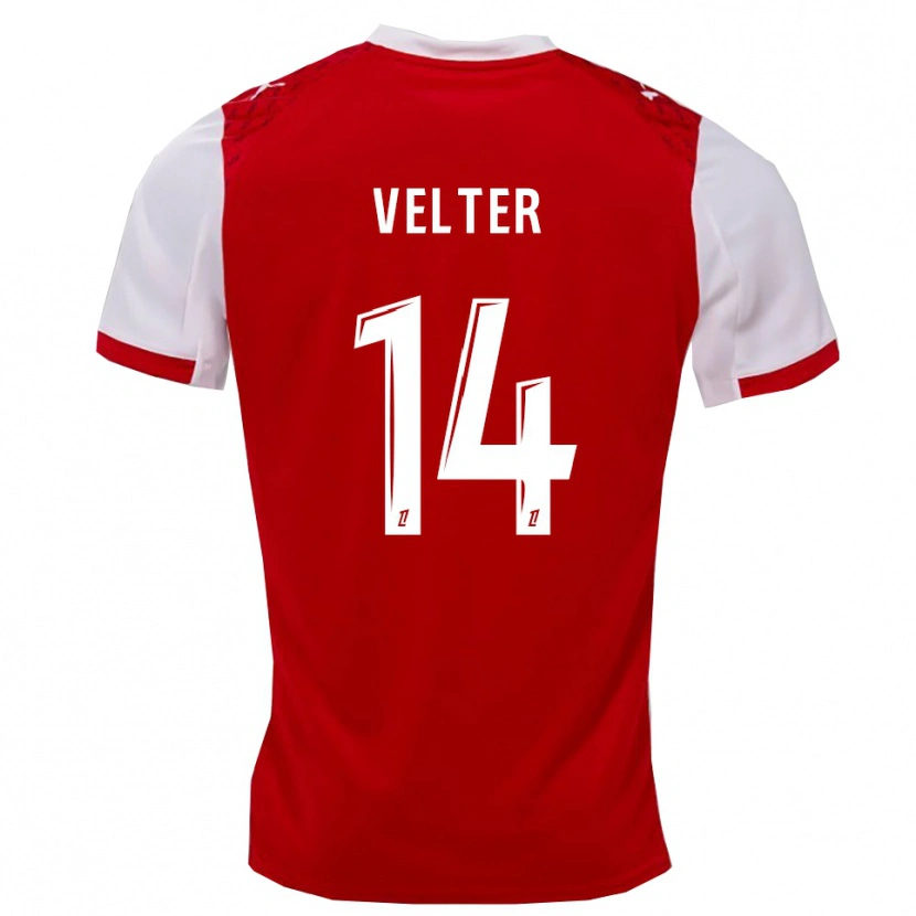 DanxenレディースTiméo Velter#14赤白ホームシャツ2025/26ジャージーユニフォーム
